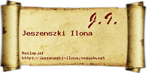 Jeszenszki Ilona névjegykártya