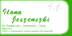 ilona jeszenszki business card